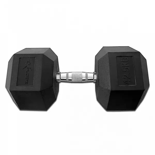 Гантель гексагональная резиновая Fitex 42,5 кг Explode