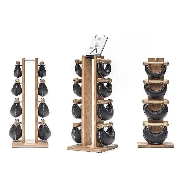 Гантелі з підставкою NOHrD SwingBel Tower 2-8 Kg Set Oak Oak Leather