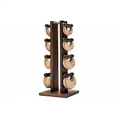 Гантелі з підставкою NOHrD SwingBel Tower 2-8 Kg Set Classic Nature Walnut Leath..