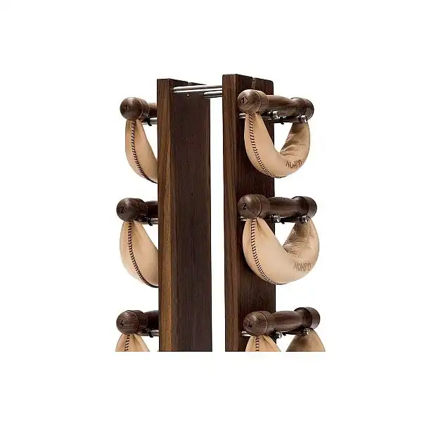 Гантелі з підставкою NOHrD SwingBel Tower 2-8 Kg Set Classic Nature Walnut Leather