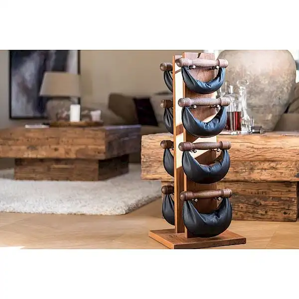 Гантелі з підставкою NOHrD SwingBel Tower 2-8 Kg Set Classic Nature Walnut Leather