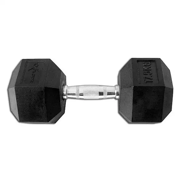 Гантель гексагональная резиновая Fitex 17,5 кг Explode