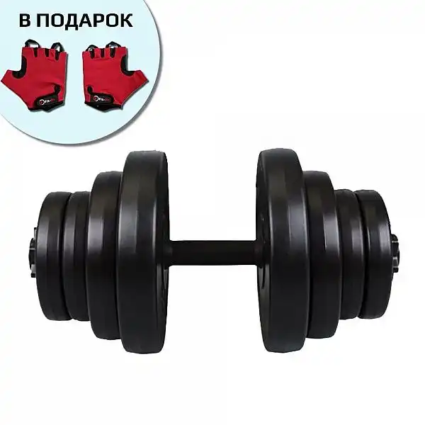 Гантель Iron Body 21кг бітумна