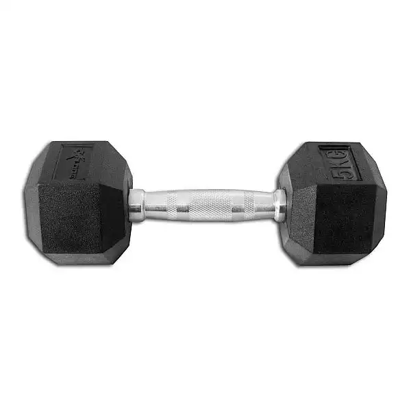 Гантель гексагональная резиновая Fitex 5 кг Explode