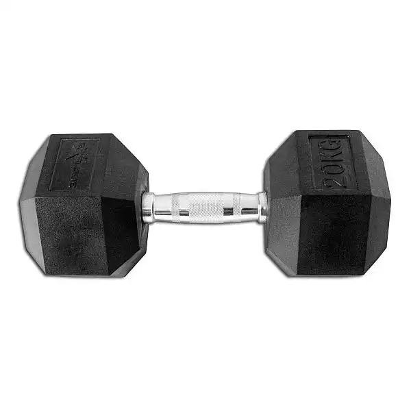 Гантель гексагональная резиновая Fitex 20 кг Explode