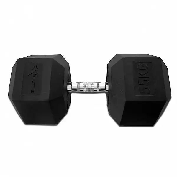 Гантель гексагональная резиновая Fitex 55 кг Explode