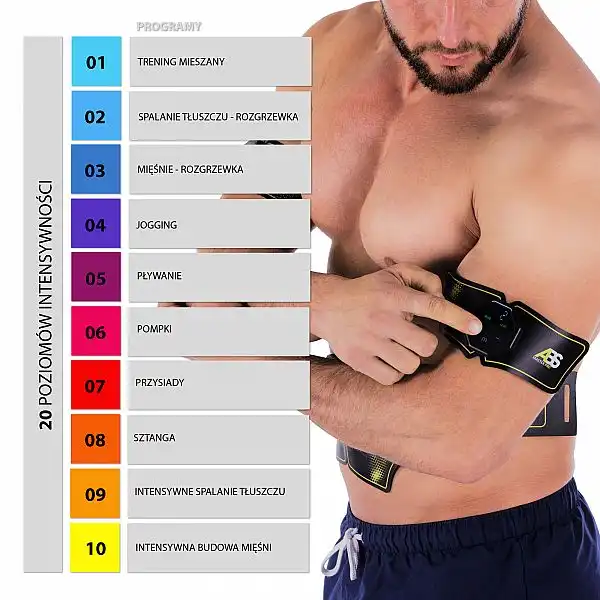 Електростимулятор м'язів преса та рук HMS ABS Master Pro Super