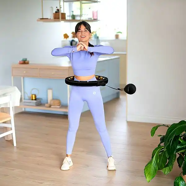 HHM13 HULA HOP ЧЕРНЫЙ/ЗОЛОТОЙ С МАГНИТАМИ И ВЕСОМ + СЧЕТЧИК HMS
