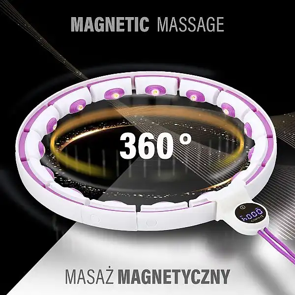 Хула-хуп магнітний HHM17 + пояс для схуднення BR163, білий
