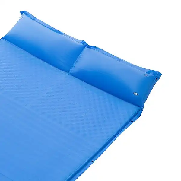 Самонадувний килимок на дві особи з подушкою Nils Camp NC4060 синій