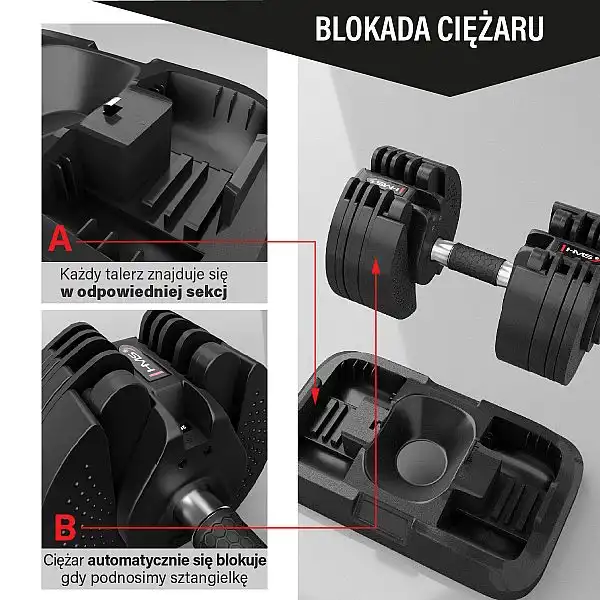 Гантель регульована зі зміною ваги HMS SR20 2.3-20кг