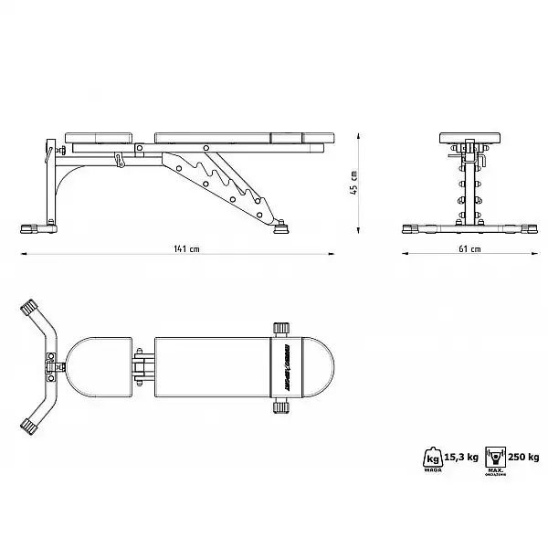 Скамья и многоуровневые стойки Marbo Sport MH24