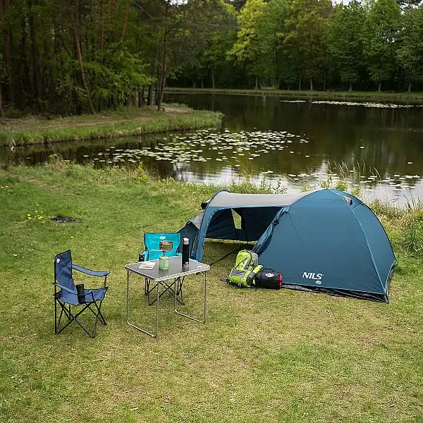 Туристичний намет Nils Camp NC6012 Trekker синій-сірий