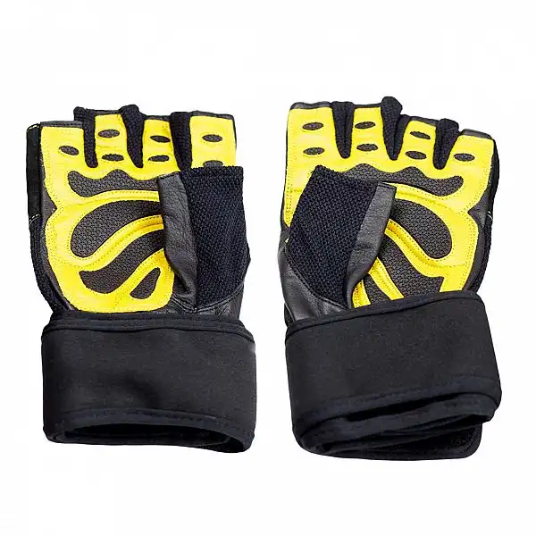 Рукавички для силових тренувань HMS RST01 розмір S, чорний-жовтий