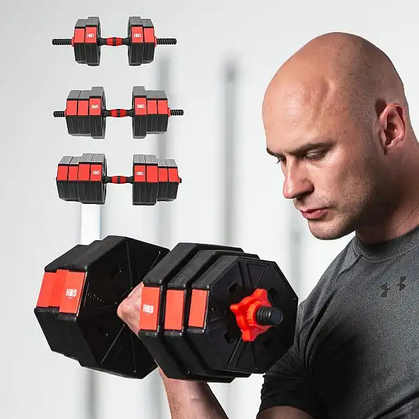 Гантелі розбірні 40кг з функцією штанги HMS SGC40