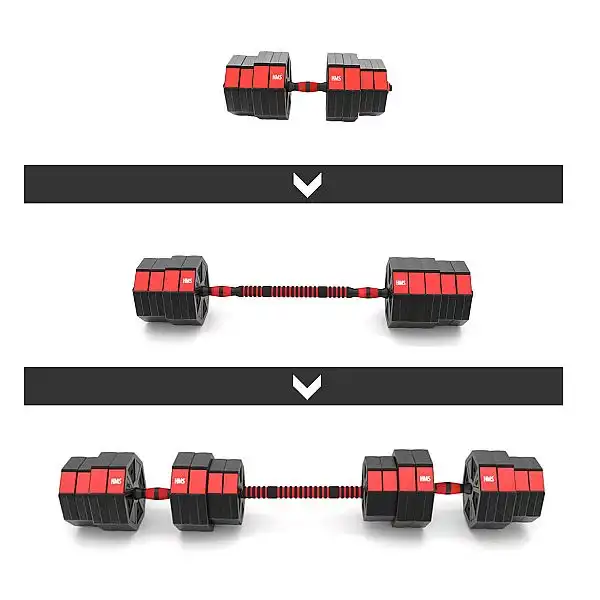 Гантелі розбірні 40кг з функцією штанги HMS SGC40