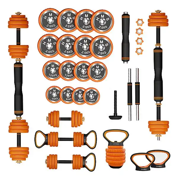 Гантелі розбірні 30кг, набір 6в1 зі штангою та гирями HMS SGZ230 Pro