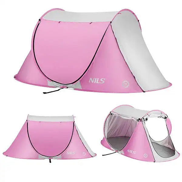 Саморозкладний пляжний намет Nils NC3043 рожевий