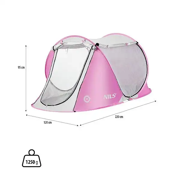 Саморозкладний пляжний намет Nils NC3043 рожевий