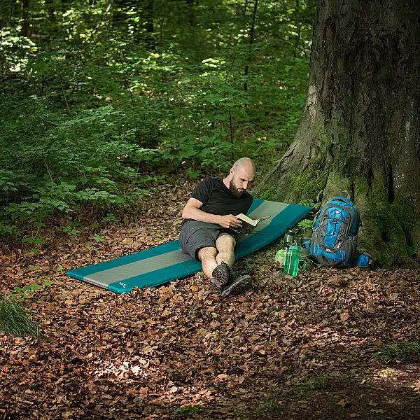 Самонадувний килимок Nils Camp NC4340 синій-сірий