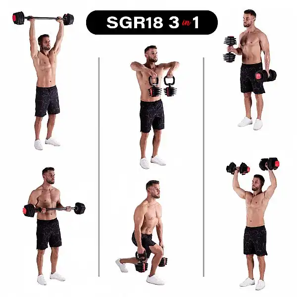 Набірна штанга + гантелі 2шт + гирі 2шт HMS SGR18 PRO SET 3IN1 41кг