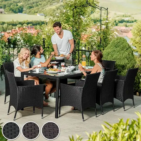 Садові меблі Valencia коричневий 8+1 з чохлом