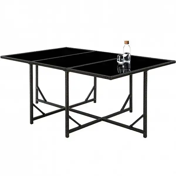 Садові меблі Малага чорний 6+4+1 з чохлом