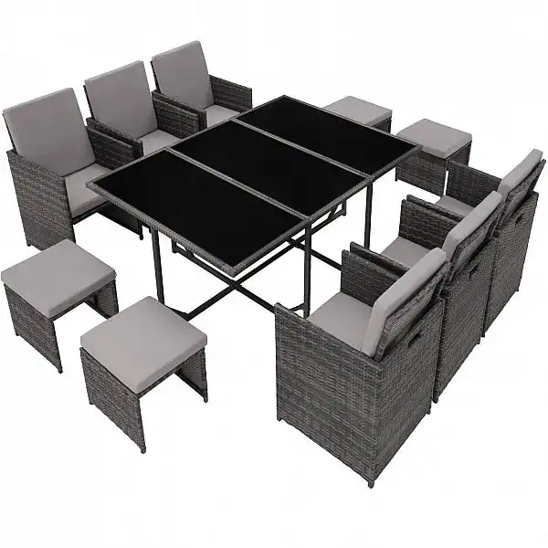 Садові меблі Малага сірий 6+4+1 з чохлом