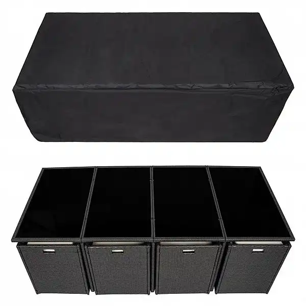 Садові меблі Polirattan Palma 8+4+1 з чохлом чорно-коричневий