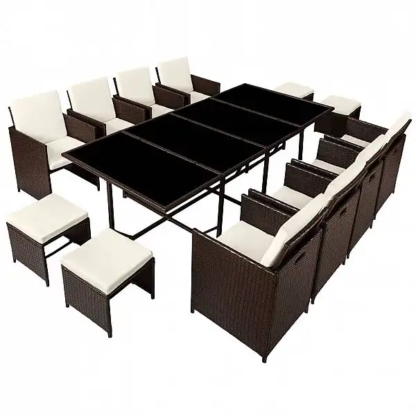 Садові меблі Polirattan Palma 8+4+1 з чохлом чорно-коричневий