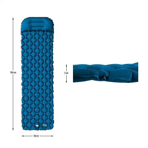 Туристичний килимок з насосом Nils Camp NC4006 бірюзовий