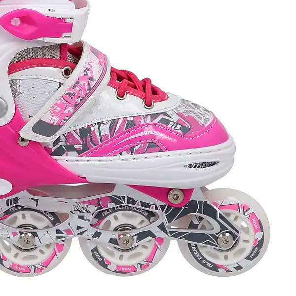 Роликові ковзани 2в1 Nils Extreme NF10927A розм. S 31-34 темно-рожевий
