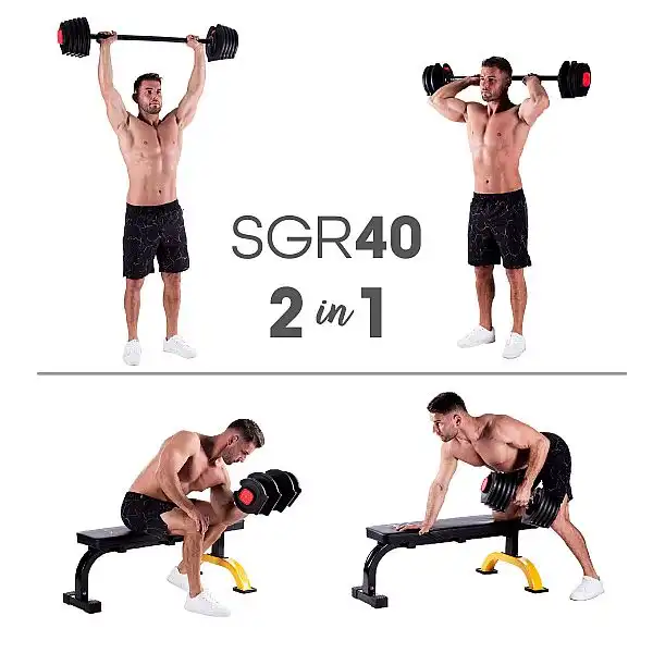 Наборная штанга+гантель HMS SGR40 PRO SET 2IN1 43.5кг