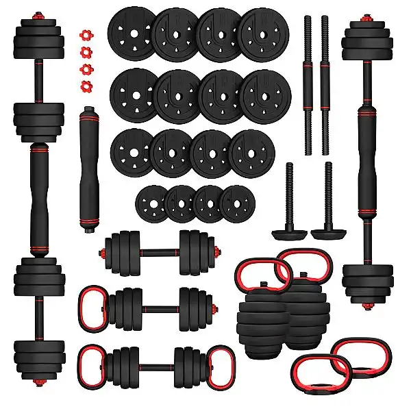 Гантелі розбірні 40кг, набір 6в1 зі штангою та гирями HMS SGX140 Pro