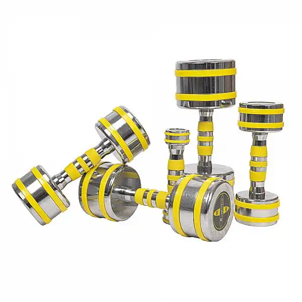 Хромована гантель inSPORTline Yellsteel 14 кг