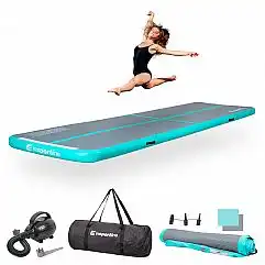 Надувний килимок для вправ inSPORTline Airstunt 400 x 100 x 10 см сірий