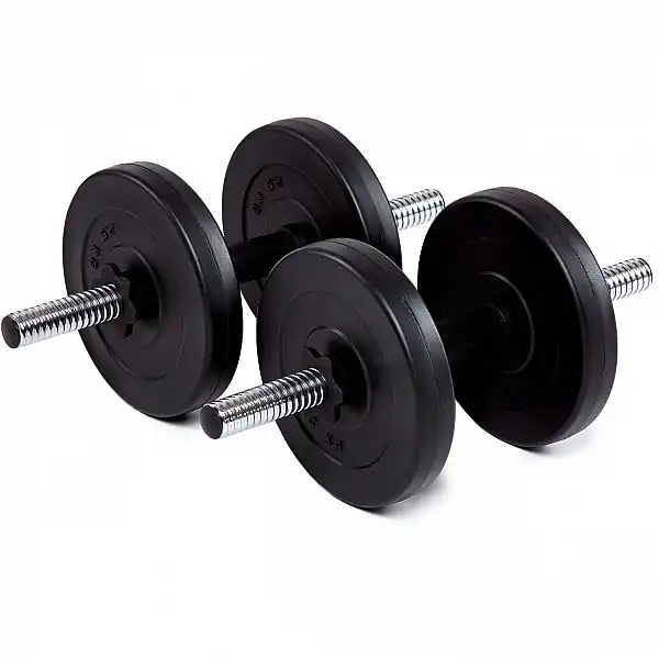 Гантелі бітумні Iron Body 2x5,5кг з рукавичками