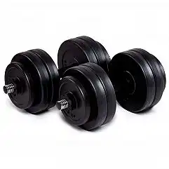 Гантели битумные Iron Body 2x13,5кг с перчатками