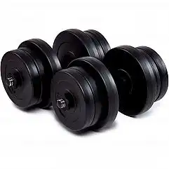 Гантели битумные Iron Body 2x21кг с перчатками