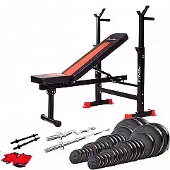 Лава тренувальна Fit-On FN-S101 + штанга та гантелі 140кг