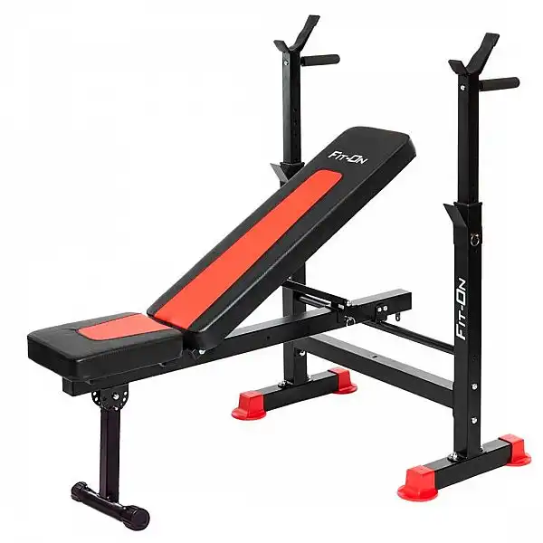 Скамья тренировочная Fit-On FN-S101 + штанга и гантели 105кг