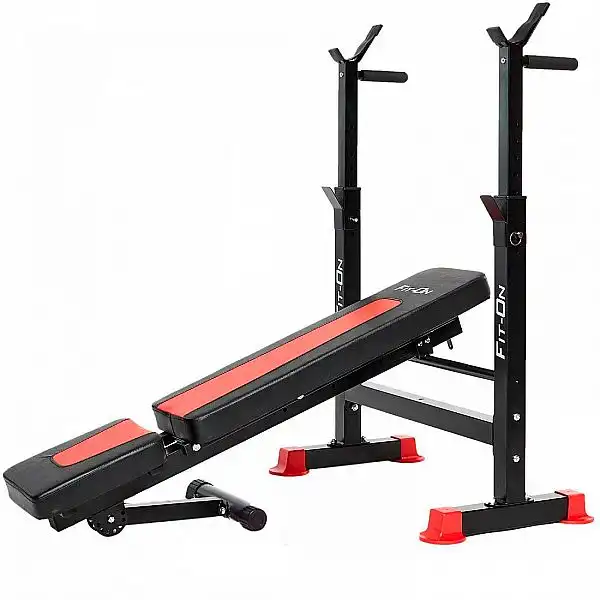 Скамья тренировочная Fit-On FN-S101 + штанга и гантели 105кг