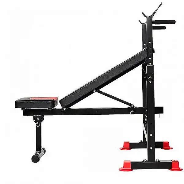 Скамья тренировочная Fit-On FN-S101 + штанга и гантели 105кг