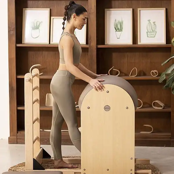 Бочка для пілатесу з дерев'яною основою Elina Pilates ELN 700080 Grey