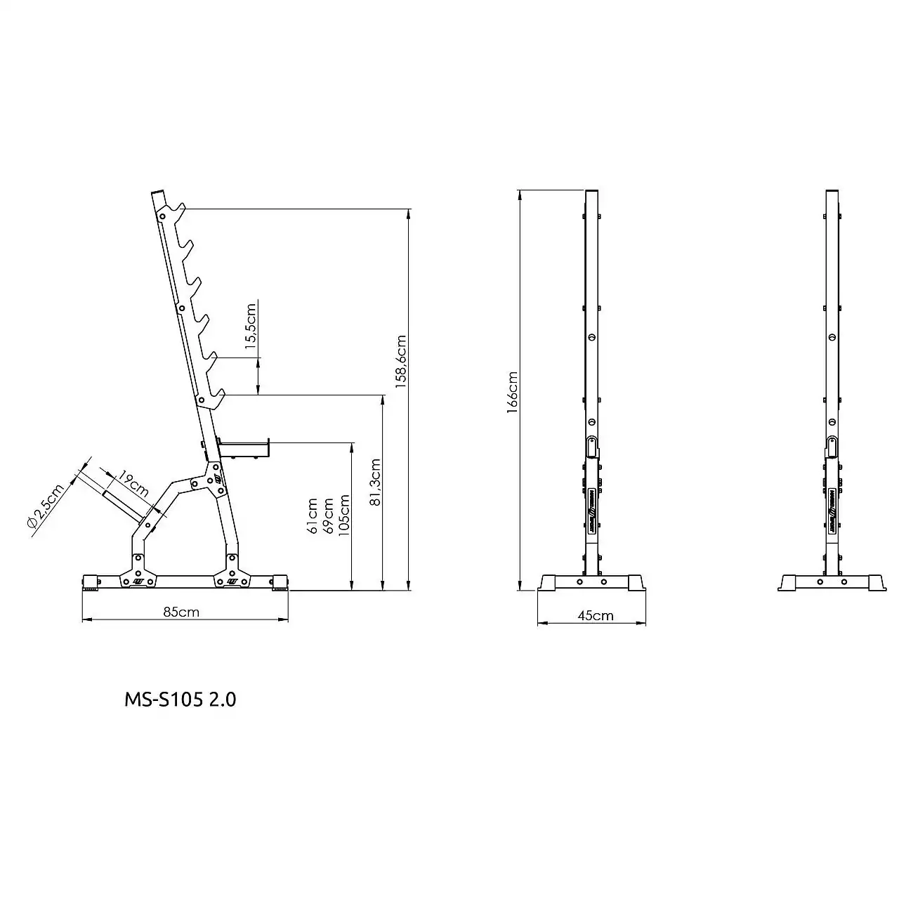Стойки многоуровневые (пара) Marbo Sport MS-S105 2.0