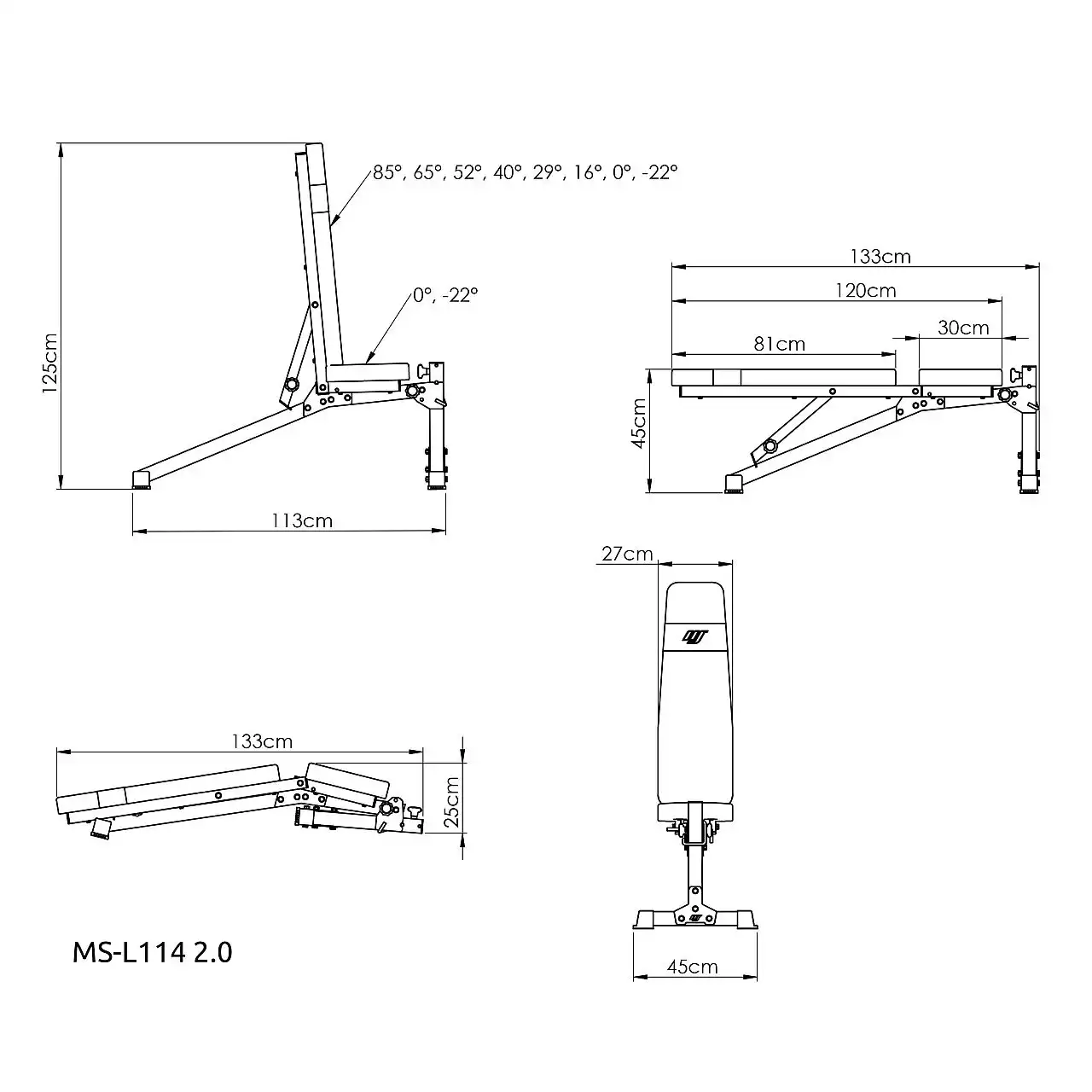 Скамья регулируемая Marbo Sport MS-L114 2.0