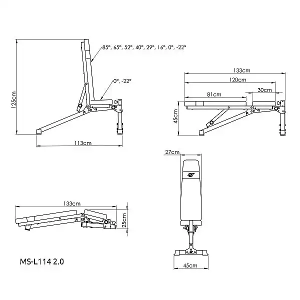 Скамья регулируемая Marbo Sport MS-L114 2.0