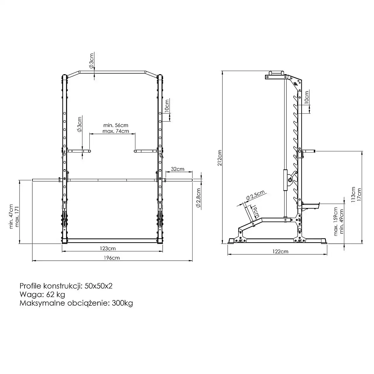 Машина Смита с брусьями Marbo Sport MS-U105 2.0