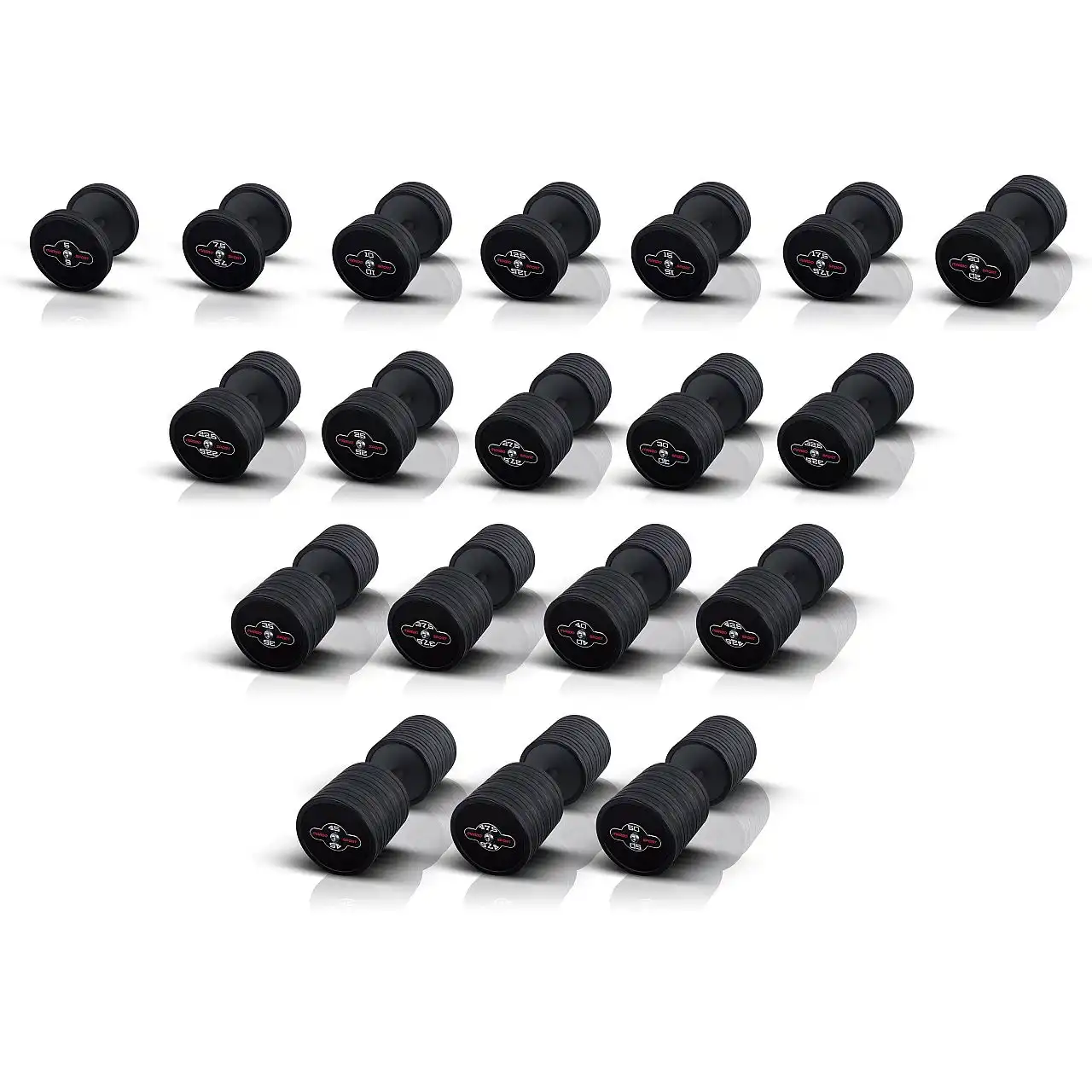 Гантель прорезиненный Marbo Sport 40кг, черный матовый