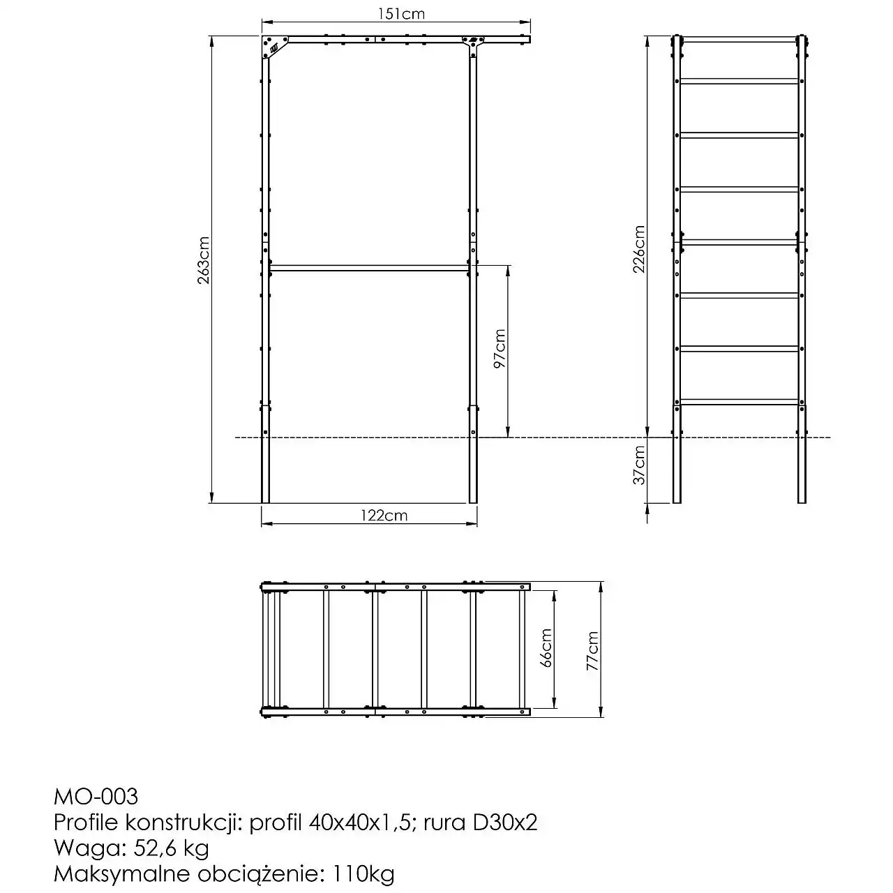 Вуличні гімнастичні сходи Marbo Sport MO-003